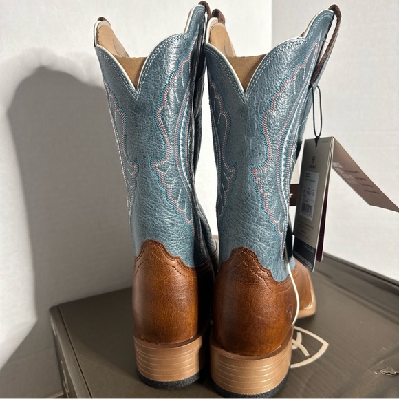 Ariat Women’s Boots PrimeTime Size 8 Square Toe Gingersnap Baby Blue Eyes NEW - Picture 7 of 8
